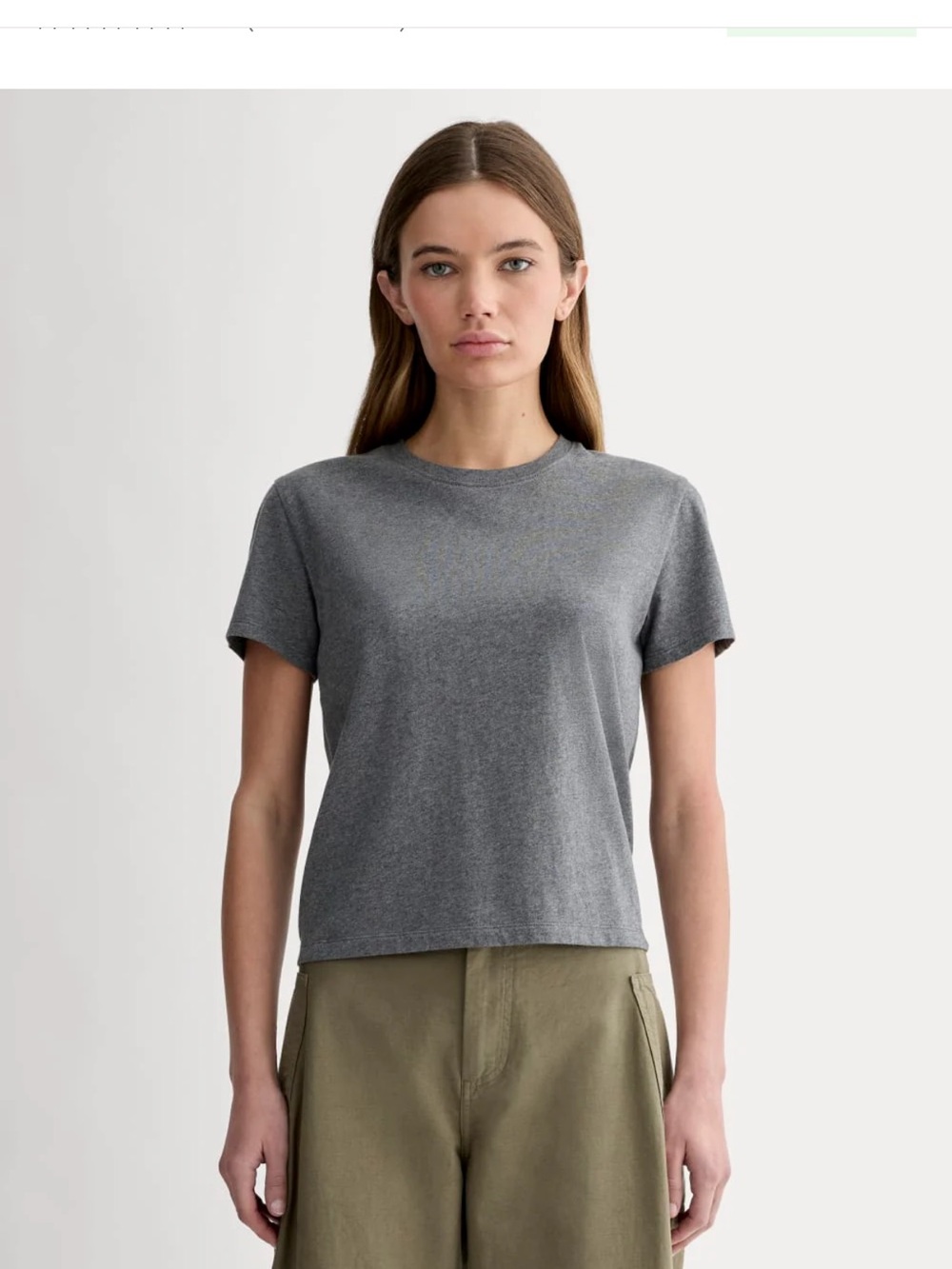 Everlane Box Cut Essential Tee - Heathered Gray - XS